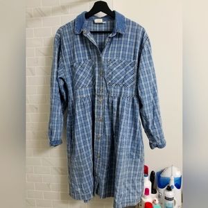 Match blue plaid dress (M)